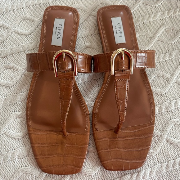 New! Steven by Steve Madden Cognac Designer Sandals Women’s size 9.5 - Picture 1 of 10
